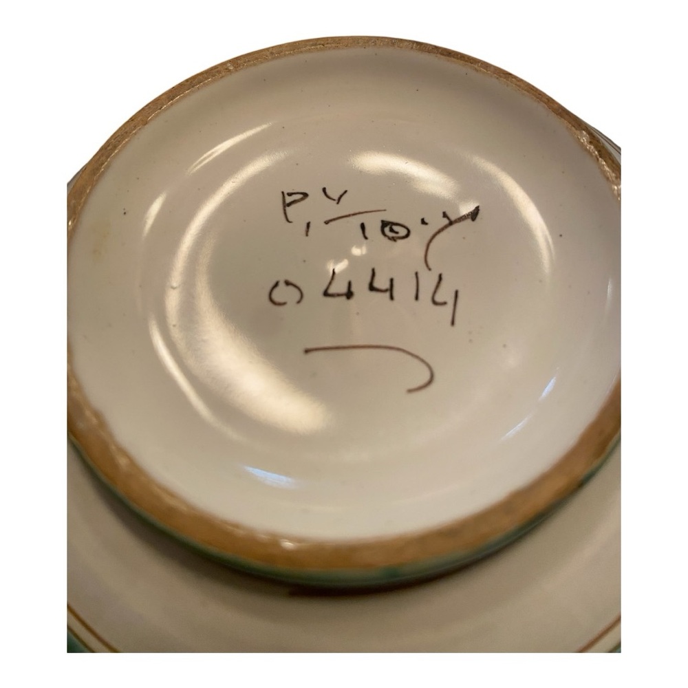 Vintage P.V. Italy Ceramic Pottery Rooster Bowl Hand Painted Mid Century - Picture 10 of 10